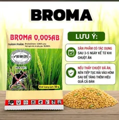 5 gói diệt chuột sinh học broma 0.005 ab, gói 50 gam