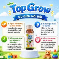 Siro bổ sung các vitamin hỗ trợ tăng cường sức đề kháng Top Grow Jpanwell (10 chai x 30ml)