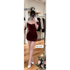 Đầm thiết kế ren cao cấp cúp ngực trễ vai đính hoa kèm quần bảo hộ