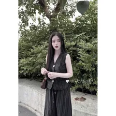 Set áo ghi lê kate sọc kèm quần dài cao cấp