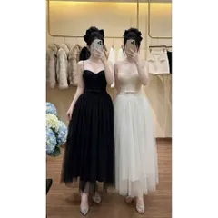Đầm dây xoè dài, tùng phồng 2 lớp sang xịn