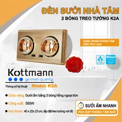 Đèn sưởi 2 bóng treo tường Kottmann – K2A