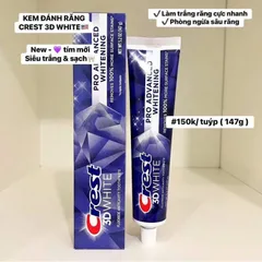 ( MẪU MỚI 147GR )  KEM ĐÁNH RĂNG CREST 3D WHITE ADVANCED TRIPLE WHITENING   NỘI ĐỊA MỸ