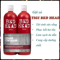 combo Dầu gội + xả TiGi Bedhead MÀU ĐỎ  chai 750ml * 2 chai  CHÍNH HÃNG