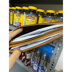 [ Ảnh thật ] VÍ NỮ COACH 6644 Double Zip Wallet BUTTERSCOTCH CHÍNH HÃNG