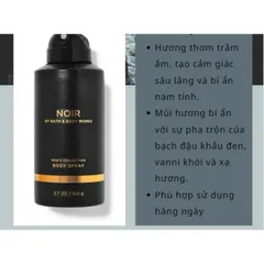[ XẢ KHO MÙI NOIR ]  Xịt thơm nam Bath & Body Works  Body Spray 104g