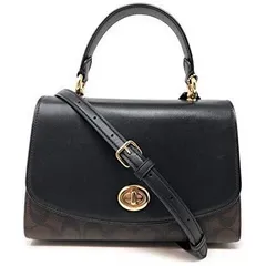 Túi xách da nữ COACH Tilly Top Handle Satchel With Signature Canvas F76620 IM/BROWN/BLACK CHÍNH HÃNG MỸ