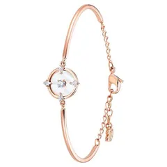 [ XẢ KHO NGHỈ BÁN ]  Vòng tay nữ  Swarovski Bilezik NORTH:BANGLE GLASS CZWH/ROS MG M 5551800
