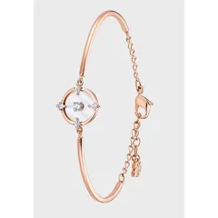 [ XẢ KHO NGHỈ BÁN ]  Vòng tay nữ  Swarovski Bilezik NORTH:BANGLE GLASS CZWH/ROS MG M 5551800