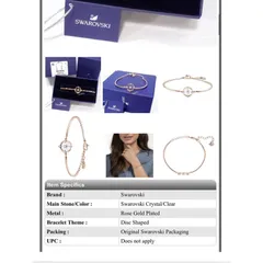 [ XẢ KHO NGHỈ BÁN ]  Vòng tay nữ  Swarovski Bilezik NORTH:BANGLE GLASS CZWH/ROS MG M 5551800