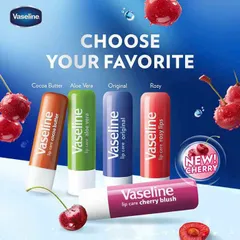Son Dưỡng Môi Mềm Mịn Vaseline, Chiết Xuất Bơ Cacao, Lô Hội, Hồng Xinh 4.8g