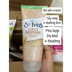 [ Chính hãng ] SỮA RỬA MẶT KẾT HỢP Tẩy Tế Bào Chết St.Ives Blackhead Clearing Green Tea Scrub 170gr MỸ