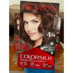 [ MÀU 46 NÂU HẠT DẺ  ] Nhuộm THỜI TRANG VÀ PHỦ BẠC  revlon MÀU 46 NÂU SOCOLA MEDIUM GOLDEN CHESTNUT BROWN