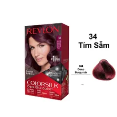 [ MÀU 34 ĐỎ TÍM ] Nhuộm tóc MỸ Revlon Colorsilk Deep Burgundy – Màu nhuộm Revlon số 34: Tone màu đỏ tím sậm