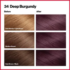[ MÀU 34 ĐỎ TÍM ] Nhuộm tóc MỸ Revlon Colorsilk Deep Burgundy – Màu nhuộm Revlon số 34: Tone màu đỏ tím sậm