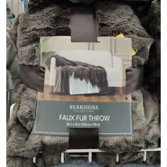 [Chính hãng] [ COSTCO USA ] [ Mền lông cừu ]  Bershire Textured Faux Fur Throw - Nâu 60”mx70” 152CM x 178CM