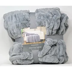 [Chính hãng] [ COSTCO USA ] [ Mền lông cừu ]  Bershire Textured Faux Fur Throw - Nâu 60”mx70” 152CM x 178CM