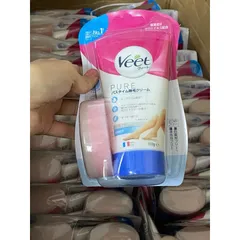 [ XẢ KHO HÀNG LỖI / RÁCH VỈ GIẤY ] Kem Tẩy Lông Veet Pure Nhật Kèm Bông Tẩy 150g - xanh dương cho da nhạy cảm