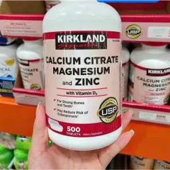 Viên uống bỗ sung Calcium Citrate Magnesium and Zinc 500mg 500 viên