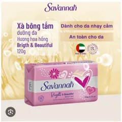 XÀ BÔNG TẮM DƯỠNG DA SAVANNAH HƯƠNG HOA HỒNG 120G