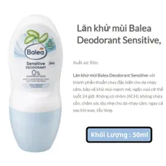 khử mùi nữ dành cho da nhạy cảm của thương hiệu nội địa Đức Balea, nổi bật với công thức dịu nhẹ, không chứa cồn
