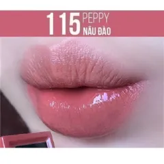 hsd 12/2026 Son Kem Bóng May Super Stay Vinyl Ink #115 Peppy Nâu Đào 4.2Ml