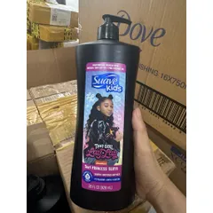 sản phẩm dầu gội, dầu xả và sữa tắm 3 trong 1 Suave Kids Princess Slaya (28 Fl Oz / 828 mL).