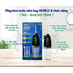 Máy tăm nước Vanlu gồm thân máy, 4 đầu xịt khác nhau phù hợp cho nhiều đối tượng