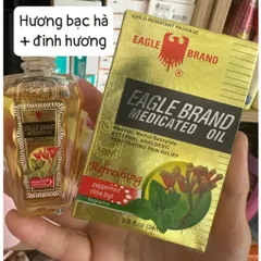 [ 2 nắp Mỹ ] Dầu gió Eagle Brand Medicated Oil (Dầu gió con ó) với hương bạc hà và nụ đinh hương (peppermint clove bud).