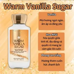 Sữa Dưỡng Thể Bath and Body Works  - Warm Vanilla Sugar, Nuôi Dưỡng Da Mềm Mại và Rạng Rỡ với Hương Thơm Dễ Chịu