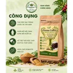 Cà phê hữu cơ thải độc đại tràng, rang nhẹ, 500g,( tặng thìa định lượng)