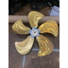 cánh nhôm vàng 5 lá kích thước 47-48cm lỗ trục 12mm lắp cho quạt công nghiệp đường kính lồng 55cm
