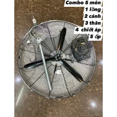 combo(5món)lồng,cánh,thân,chiết áp,ốp cho quạt công nghiệp lỗ trục 12m không mô tơ đường kính lồng 70cm sải cánh 65cm