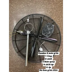 combo(5món)lồng,cánh,ốp,chiết áp,thân quay cho quạt công nghiệp trục 12mm đường kính lồng 70cm không mô tơ