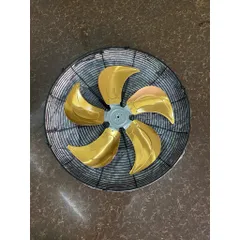 bộ lồng cánh nhôm vàng 5 lá trục 12mm kt cánh 60cm lắp cho quạt công nghiệp chế đường kính lồng 70cm