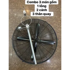 combo 3món ( lồng -cánh-thân quay ) cho quạt công nghiệp  đường kính lồng 55cm trục 12mm