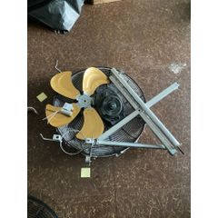 bộ phụ kiện chế quạt đường kính lồng 55cm cánh nhôm vàng  trục 12 KHÔNG MÔ TƠ