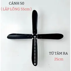 cánh quạt công nghiệp kích thước 50-65-75cm  lỗ trục 12mm -4lá