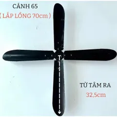 cánh quạt công nghiệp kích thước 50-65-75cm  lỗ trục 12mm -4lá