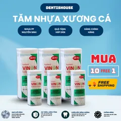 [ COMBO 10 HỘP ] SIZE NHỎ VINON Tặng 1 hộp tổng 1100pcs Tăm nhựa VINON cao cấp sản phẩm vệ sinh răng miệng hàng Việt Nam
