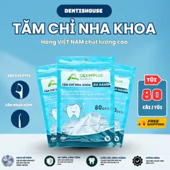 [ CHÍNH HÃNG ] Tăm chỉ nha khoa OLYMPUS dạng TÚI (80pcs), Tăm xỉa răng 2 đầu cao cấp, vệ sinh răng miệng hàng Việt Nam.
