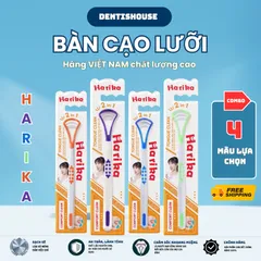 Bàn cạo lưỡi HARIKA - Dụng cụ cạo lưỡi vệ sinh răng miệng silicon - Sản phẩm vệ sinh răng miệng hàng Việt Nam.