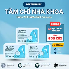 Tăm Chỉ Nha Khoa AZAMI hộp nhỏ tiện lợi 50pcs sợi PTFE cao cấp, Siêu mảnh không sơ dành cho răng khít và nướu nhạy cảm.
