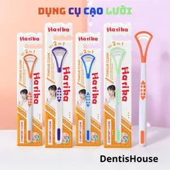 Bàn cạo lưỡi HARIKA - Dụng cụ cạo lưỡi vệ sinh răng miệng silicon - Sản phẩm vệ sinh răng miệng hàng Việt Nam.