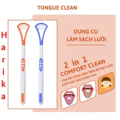 Bàn cạo lưỡi HARIKA - Dụng cụ cạo lưỡi vệ sinh răng miệng silicon - Sản phẩm vệ sinh răng miệng hàng Việt Nam.
