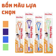 Bàn cạo lưỡi HARIKA - Dụng cụ cạo lưỡi vệ sinh răng miệng silicon - Sản phẩm vệ sinh răng miệng hàng Việt Nam.