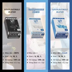 Hộp 100 chiếc Găng Tay Cao Su Y Tế VT Glove Không Bột – Găng Tay Nitrile Đa Dụng Spa, Nail, Chế Biến Thực Phẩm.