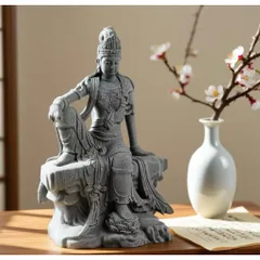 Tượng Quan Âm đá sa thạch cao 14,5 cm _ Deco phong thuỷ