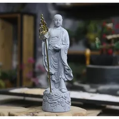 Tượng Địa Tạng Vương Bồ Tát đá sa thạch cao 22 cm - Deco phong thuỷ ý nghĩa