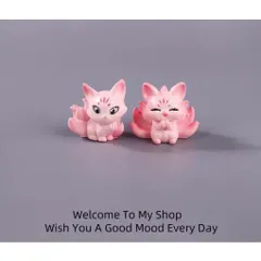 🌸🦊 CẶP CÁO HỒ LY MINI HỒNG – DECOR XINH XẮN, MAY MẮN & ĐÁNG YÊU 🦊🌸kích thước khoảng 3.4*4.2cm